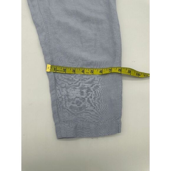 Madewell Linen Pants Sz S Elastic Waist W/ Zipper and Pockets Fair Trade Blue - Picture 6 of 11
